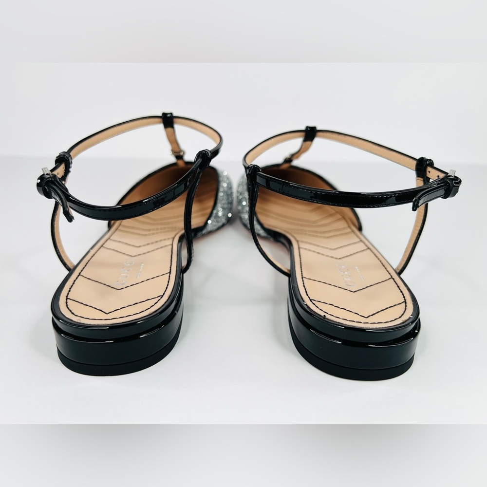 GUCCI PETITE GG SLINGBACK SILVER GLITTER PATENT CHARLOTTE FLATS SIZE EU 40 - Picture 5 of 9